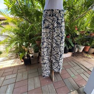 SHEIN dark teal and White palazzo pants Resort Wear like new without tags.